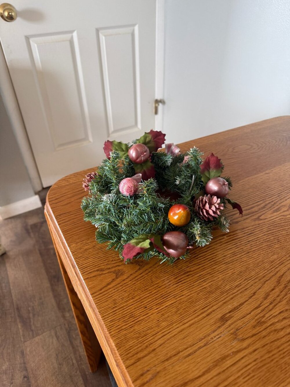 Vintage Handcrafted Wreath or Table Ring for Candle Pinecones
